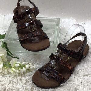 Vionic Amber brown tortoise strap sandals 7